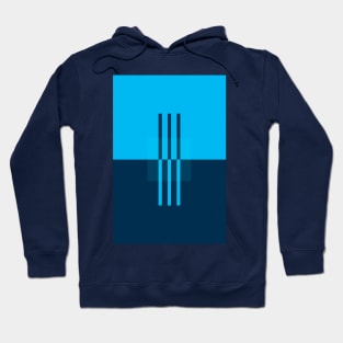 Cyan Abstract Minimalist Art Print Hoodie